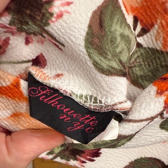 Silhouette Vibrant Floral Pencil Skirt - Pink, Orange, Green - Picture 2 of 4